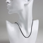 Шнурок каучуковый, неполый, 50 см, d=2 мм, цвет чёрный в серебре - Фото 2