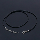 Шнурок каучуковый, неполый, 55 см, d=2 мм, цвет чёрный в серебре - фото 10342741