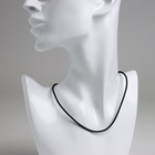 Шнурок каучуковый, неполый, 55 см, d=2 мм, чёрный в серебре - Фото 2