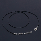 Шнурок каучуковый, неполый, 60 см + удлинитель 5 см, d=1,3 мм, цвет чёрный в серебре - фото 319018970