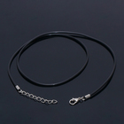 Шнурок каучуковый, неполый, 60 см, d=2 мм, цвет чёрный в серебре - фото 10342742