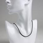 Шнурок каучуковый, неполый, 60 см, d=2 мм, чёрный в серебре - Фото 2