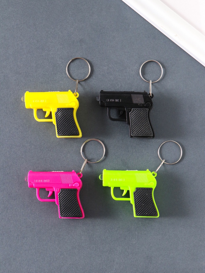 Фонарик брелок для ключей на кольце «Пистолет», 3×AG3, МИКС - Фото 1