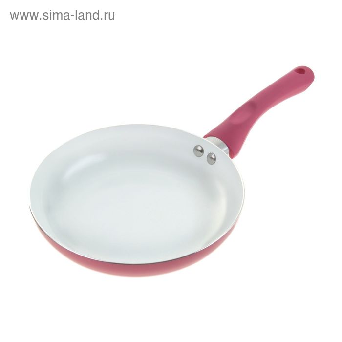 Сковорода с керамическим покрытием Доляна «Неон», d=22 см, с индукционным дном, розовая, толщина 1,8 мм - Фото 1