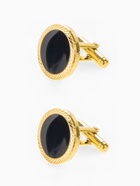 Запонки «Круг» линии, чёрные в золоте - Фото 3