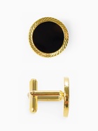Запонки «Круг» линии, чёрные в золоте - Фото 5