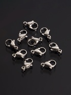 Замок карабин, 10 шт. 12×7 мм, цвет серебро - Фото 5