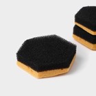 Губки для тефлоновой посуды Доляна, 3 шт., в вакуумной упаковке - Фото 3