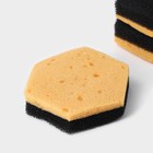 Губки для тефлоновой посуды Доляна, 3 шт., в вакуумной упаковке - Фото 4