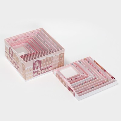 Набор новогодних подарочных коробок 10 в 1 Happy New year, 10×10×6 ‒ 28×28×15 см, Новый год