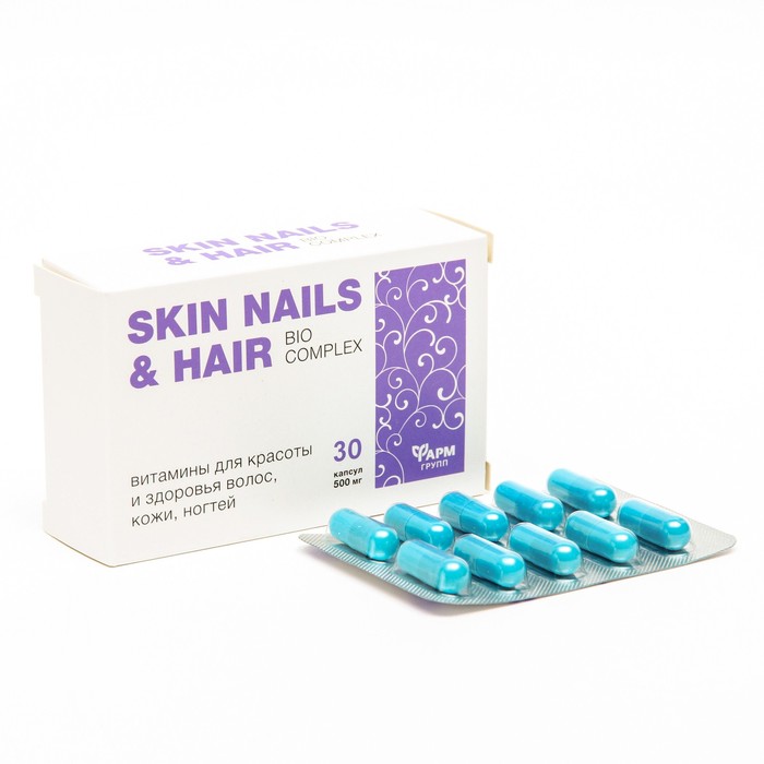 Витамины Skin Nails & Hair для красоты и здоровья волос, кожи, ногтей, 30 капсул - фото 9929673