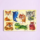 Пазлы деревянные "Дикие животные", с глазками, 8 деталей, 28.5х19 см 9176423