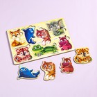 Пазлы деревянные "Дикие животные", с глазками, 8 деталей, 28.5х19 см 9176423