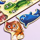 Пазлы деревянные "Дикие животные", с глазками, 8 деталей, 28.5х19 см 9176423