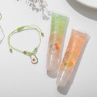 Набор 2 предмета: браслет, блеск для губ "Фрукты с пузырьками" авокадо, цвет зелёный, 6см - фото 9929831