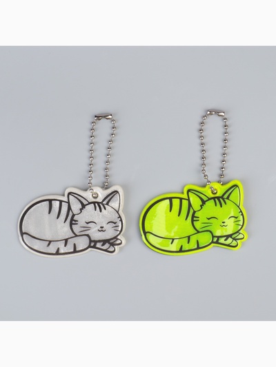 Светоотражающий элемент «Кошечка», двусторонний, 5.5×3.7 см, МИКС