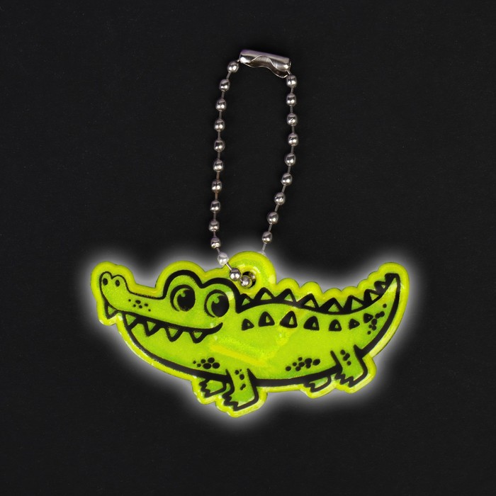 Светоотражающий элемент «Крокодил», двусторонний, 5,5 × 3 см, цвет МИКС - фото 1901669595