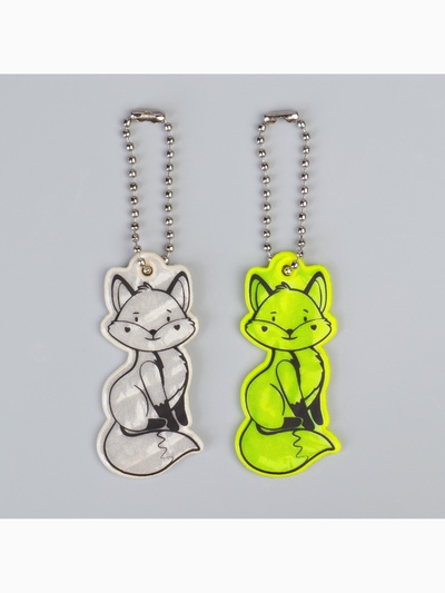 Светоотражающий элемент «Лиса», двусторонний, 3×5.8 см, МИКС