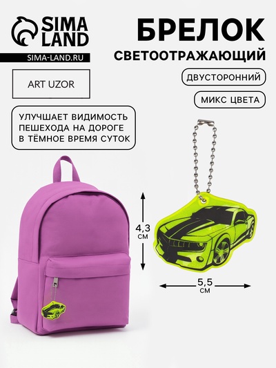Светоотражающий элемент «Авто», двусторонний, 5.5×4.3 см, МИКС