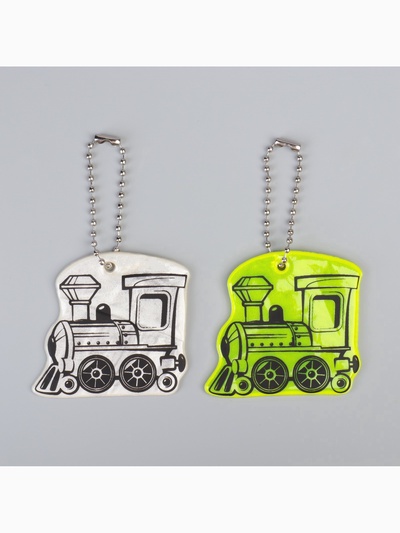 Светоотражающий элемент «Паровоз», двусторонний, 4.9×5.5 см, МИКС