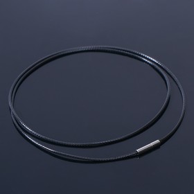 Корейская вощёная нить, 45 см, d=1мм, цвет чёрный