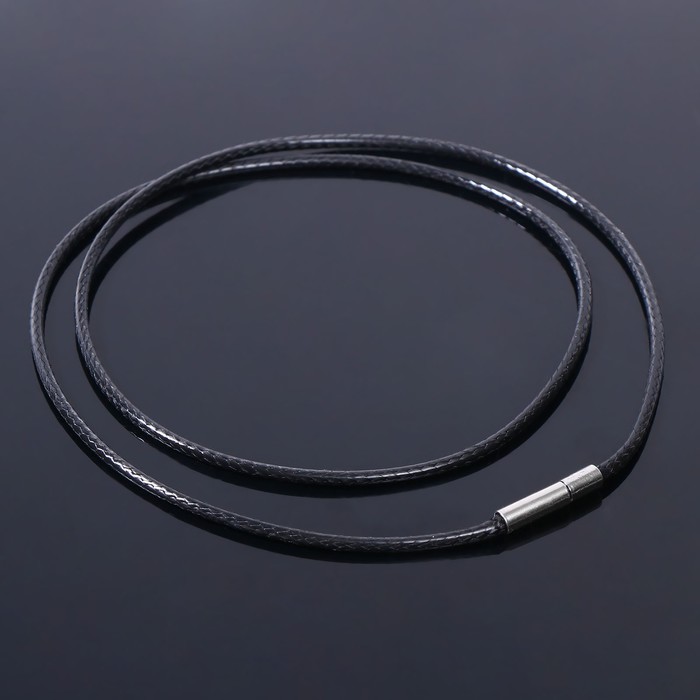 Корейская вощёная нить, 45 см, d=1,5 мм, цвет чёрный - Фото 1