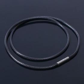 Корейская вощёная нить, 45 см, d=3 мм, цвет чёрный