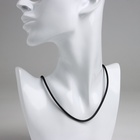 Шнурок корейская вощёная нить, 45 см, d=3 мм, чёрная - Фото 2