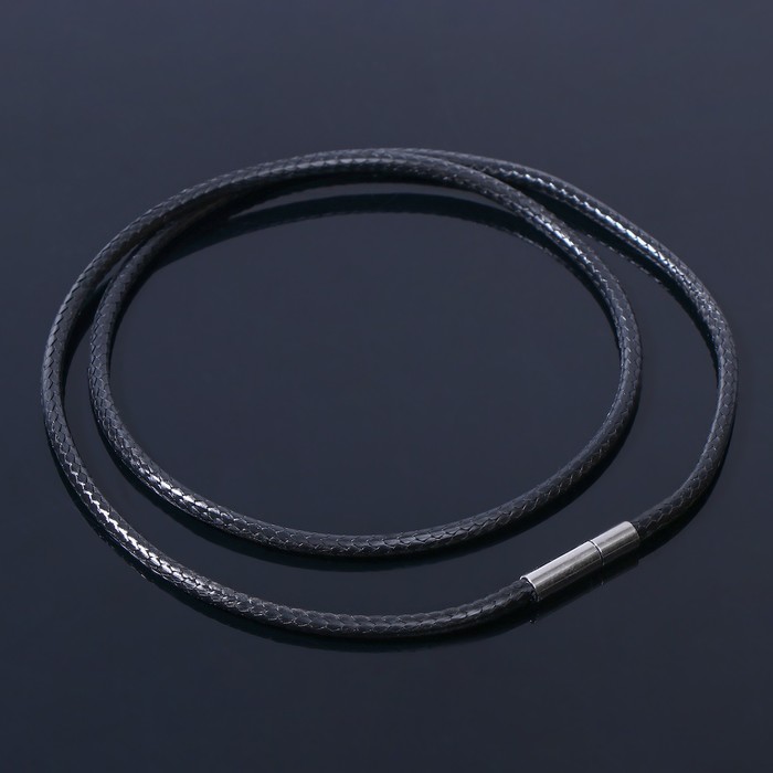 Корейская вощёная нить, 55 см, d=3 мм, цвет чёрный - Фото 1
