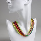 Шнурок текстильный, фасовка 100 шт. 45 см с удлинителем 5 см, МИКС - Фото 5