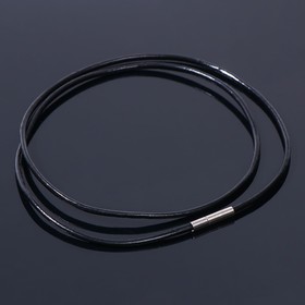 Шнурок кожаный d=1,5 мм, 45 см, цвет чёрный