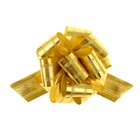 Подарочный бант - шар No5 полоса, золотой, для упаковки подарков - Фото 2