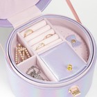 Шкатулка кожзам для украшений круглая "Переливы сирень" 12х17,5х17 см 7912327 - фото 16417555