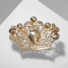 Брошь «Корона» с каплей, цвет радужно-белый в золоте - Фото 2