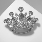 Брошь "Корона" лучистая, цвет белый в серебре - фото 11512827