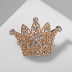 Брошь «Корона» высокая, цвет белый в золоте - Фото 1