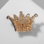 Брошь «Корона» высокая, цвет белый в золоте - Фото 2