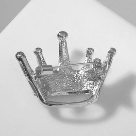 

Брошь "Корона" мини, цвет белый в серебре