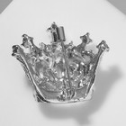 Брошь «Корона» изыск, цвет белый в серебре - Фото 2