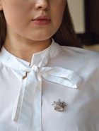 Брошь "Корона" изыск, цвет белый в серебре - фото 809172969