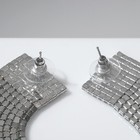 Серьги висячие со стразами "Водопад" градиент, зелёно-морские в серебре - фото 804987156