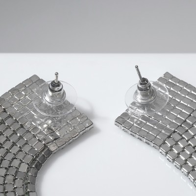 Серьги висячие со стразами «Водопад», градиент, цветные в серебре, 9.8 см