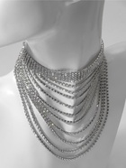 Колье «Водопад» волна, цвет белый в серебре, 25 см - Фото 11