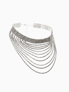 Колье «Водопад» волна, цвет белый в серебре, 25 см - Фото 3
