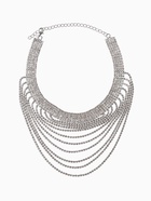 Колье «Водопад» волна, цвет белый в серебре, 25 см - Фото 5