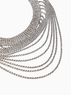 Колье «Водопад» волна, цвет белый в серебре, 25 см - Фото 6