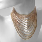 Колье «Водопад» волна, цвет белый в золоте, 25 см - Фото 1