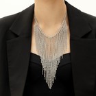 Колье «Водопад» россыпь, цвет белый в серебре, 25 см - Фото 4