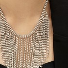 Колье «Водопад» россыпь, цвет белый в серебре, 25 см - Фото 3