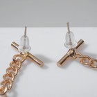 Серьги металл «Ромашка» на цепочке, цвет золото - фото 21735672